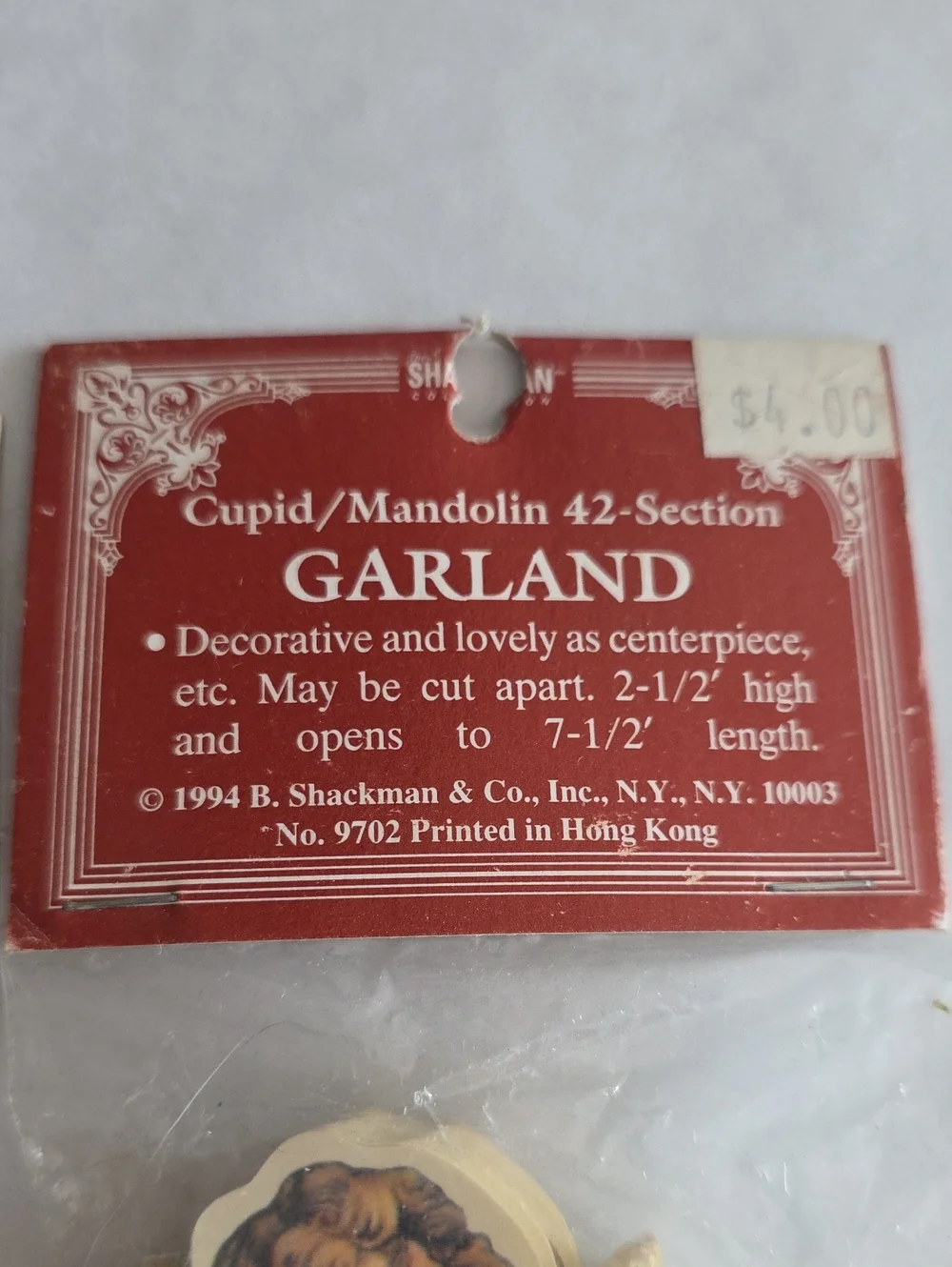 Vintage Angel Cherub Holiday Die-Cut Ornaments Garland Paper Lot 1993 & 1994